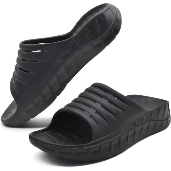 Mens Sport Recovery Sandals Plantar Fasciitis Thick Cushion Slides Sandals